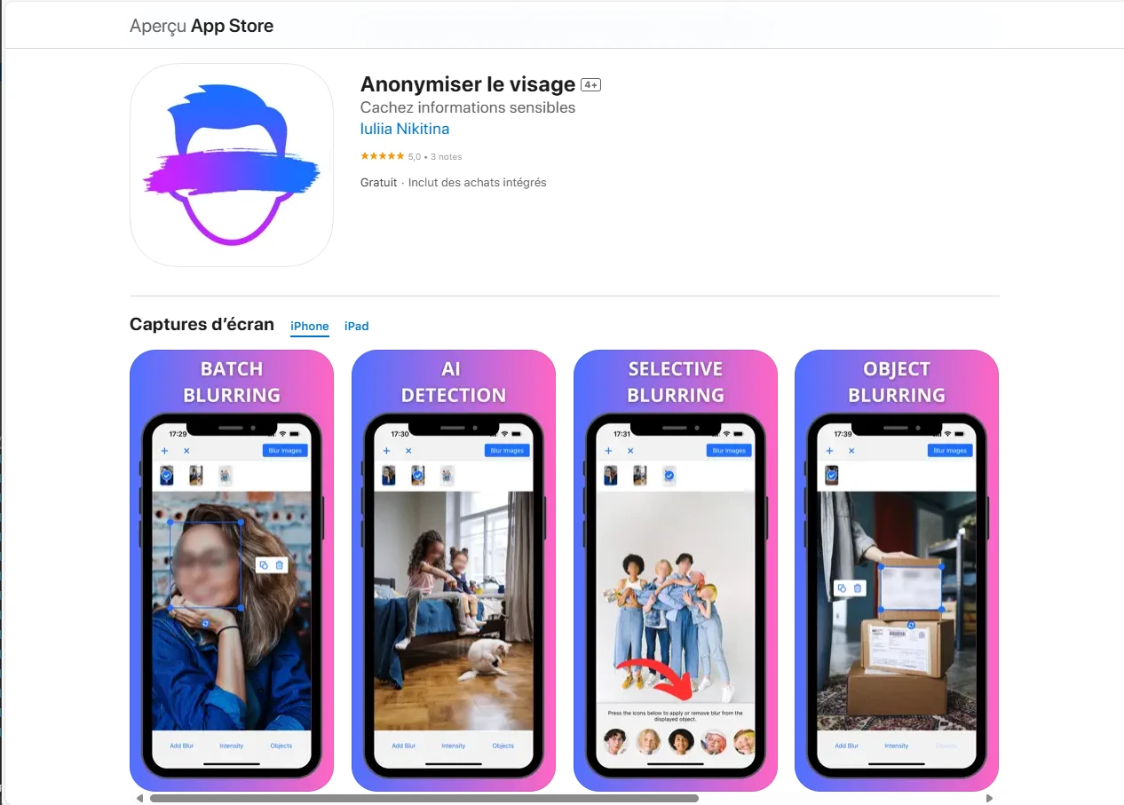 Comment flouter les visages sur iPhone gratuitement
