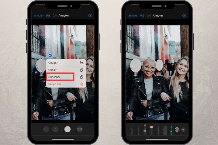 comment flouter un visage sur une photo iphone