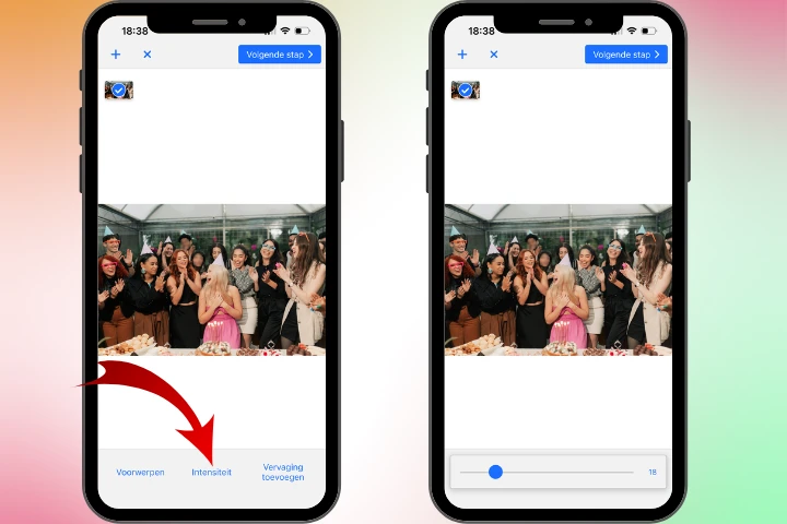 een gezicht op iphone vervagen
