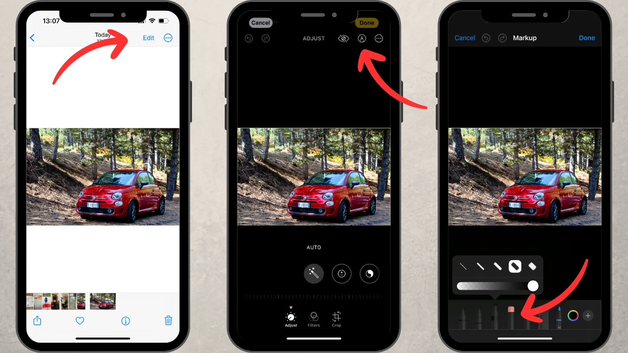 how to blur license plate on iphone with Photos app