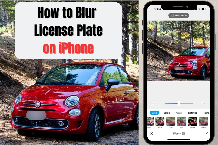how to blur license plate on iphone