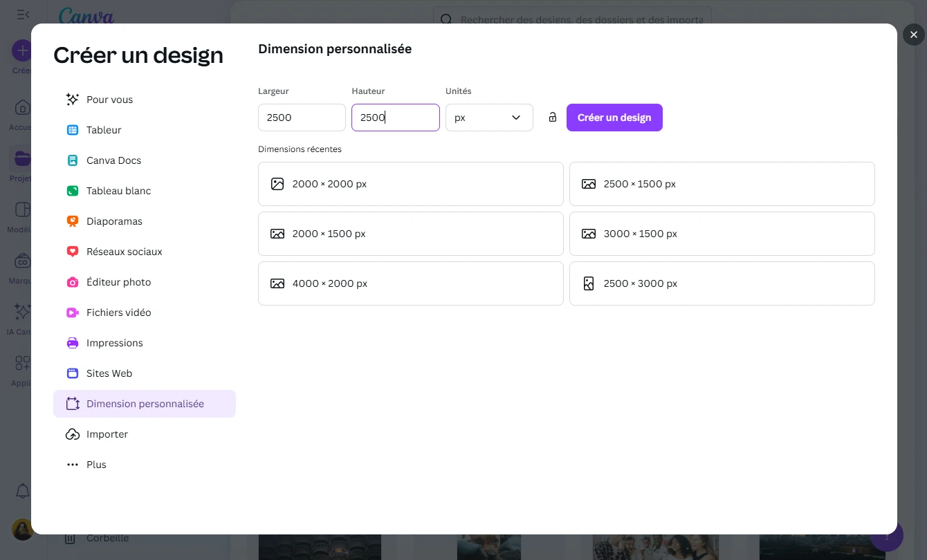 Create a design in Canva Canva