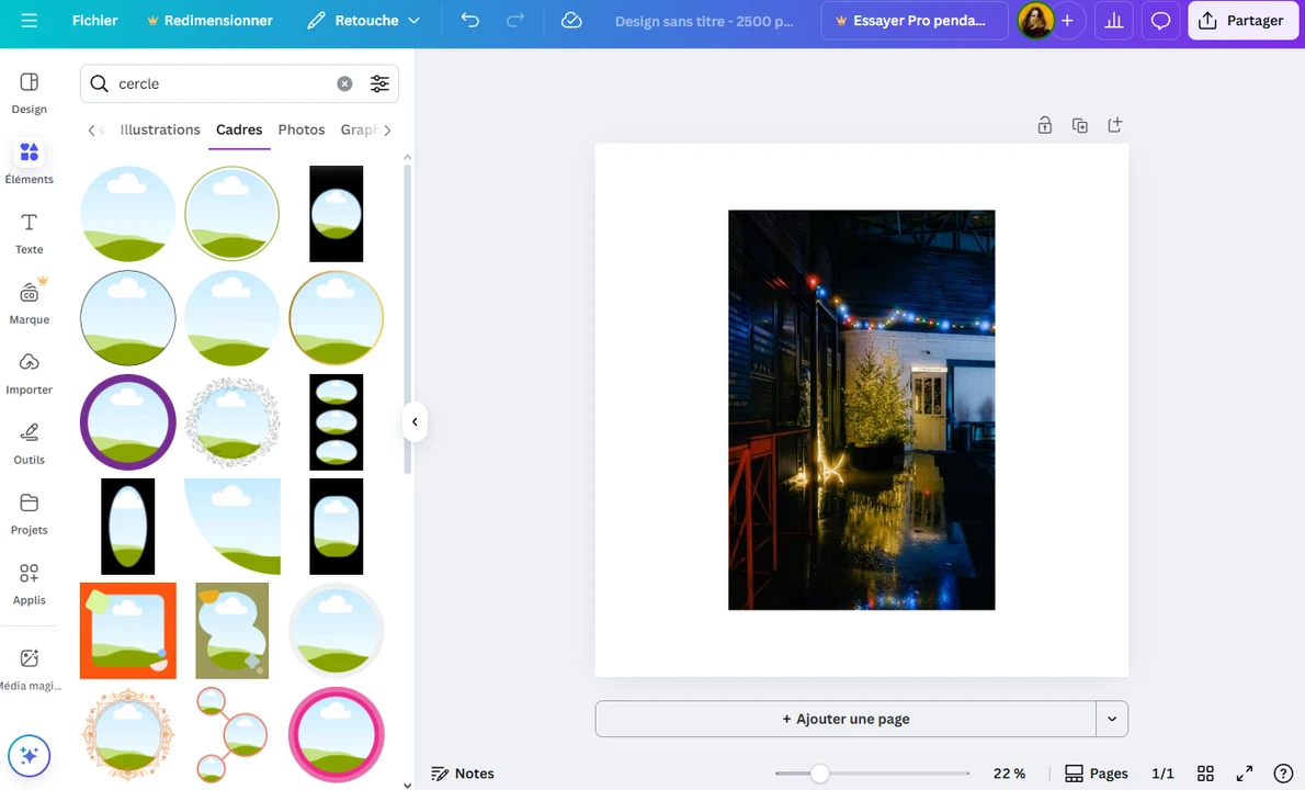 rogner en rond sur canva