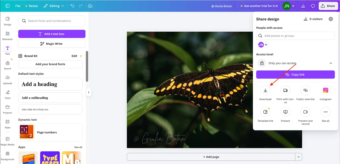 How to Add a Watermark in Canva for Free