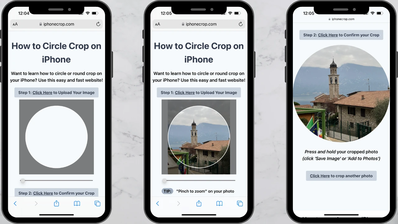 how to crop in circle on iPhone