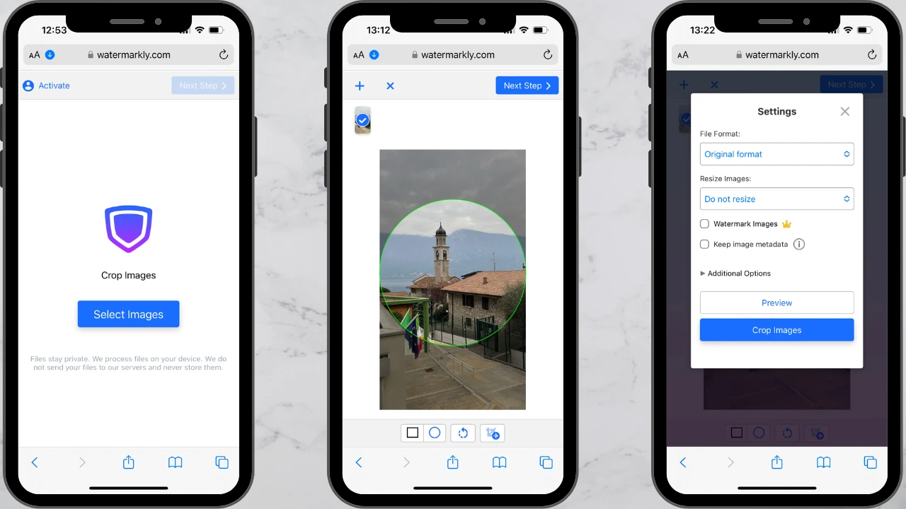 how to crop picture in a circle on iPhone