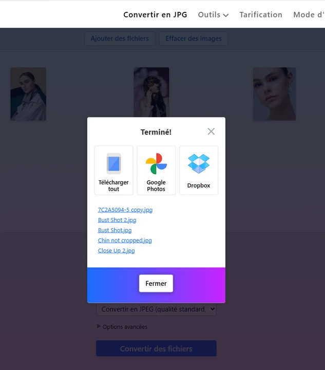 convertir photo en jpg