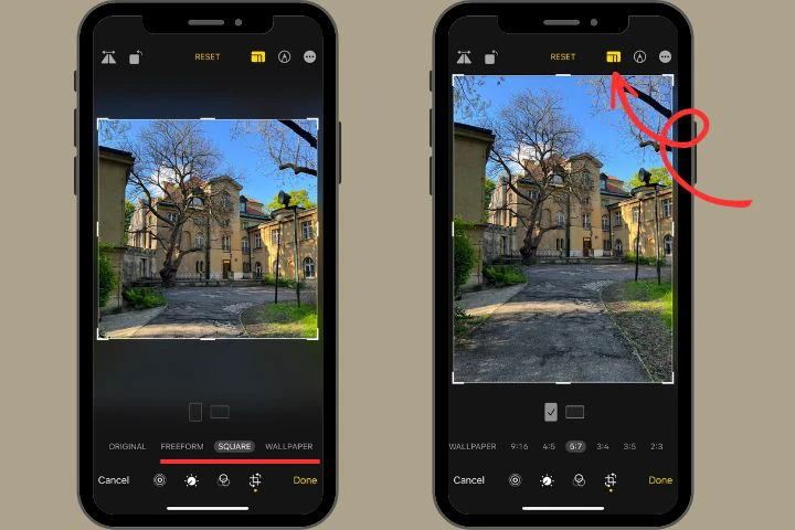 crop a picture on iphone