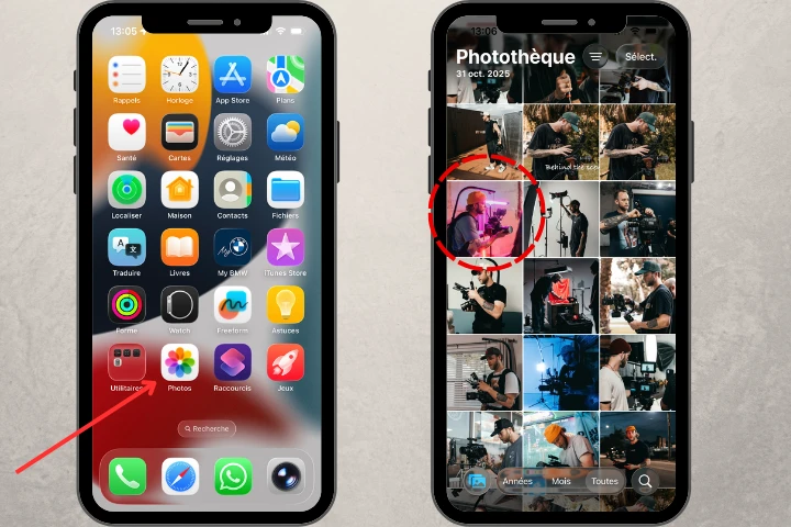 comment recadrer une photo sur iphone