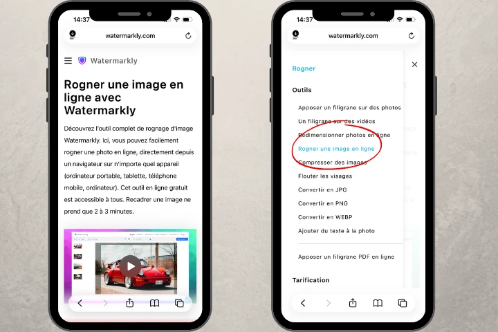 rogner une photo en rond iphone