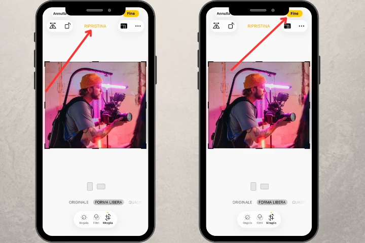 ritagliare foto iphone