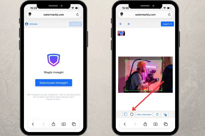come ritagliare una foto a cerchio su iphone