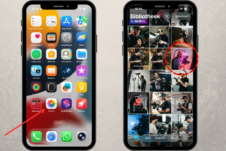 foto bijsnijden iphone