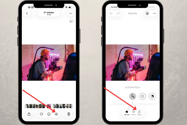 foto bijsnijden iphone