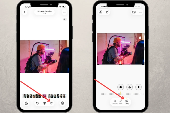 przycinanie zdjęć iphone