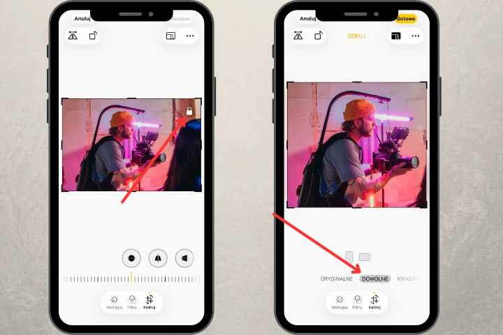 przycinanie zdjęć iphone