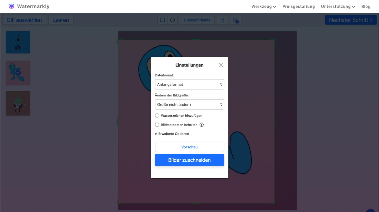 gif zuschneiden online