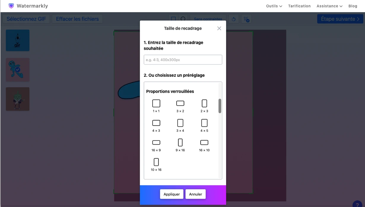 recadrer un gif