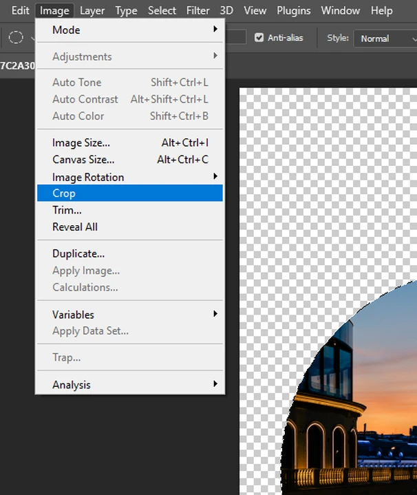crop image in photoshop