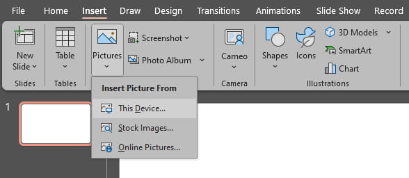 Fügen Sie das Bild in PowerPoint ein