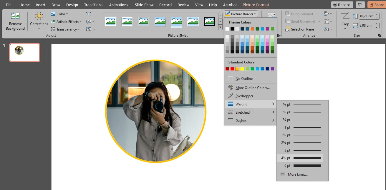 How to crop an image in a circle in PowerPoint