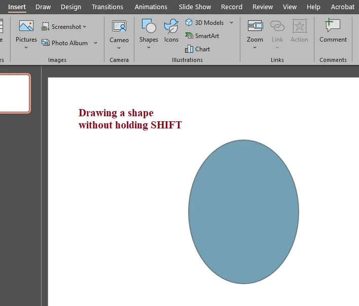 Create a circle in PowerPoint