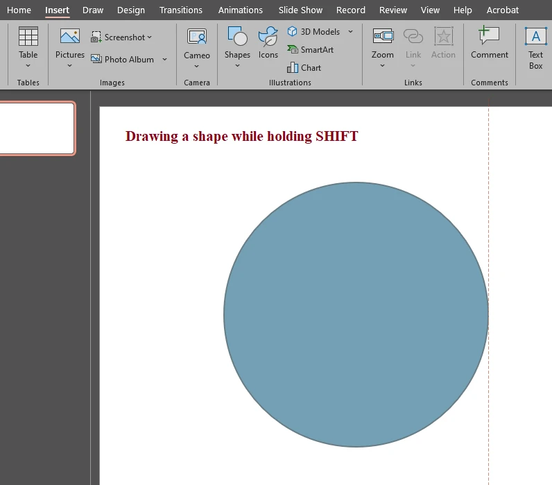 Create a circle in PowerPoint