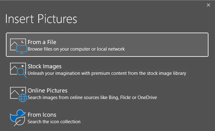 Insert pictures in PowerPoint