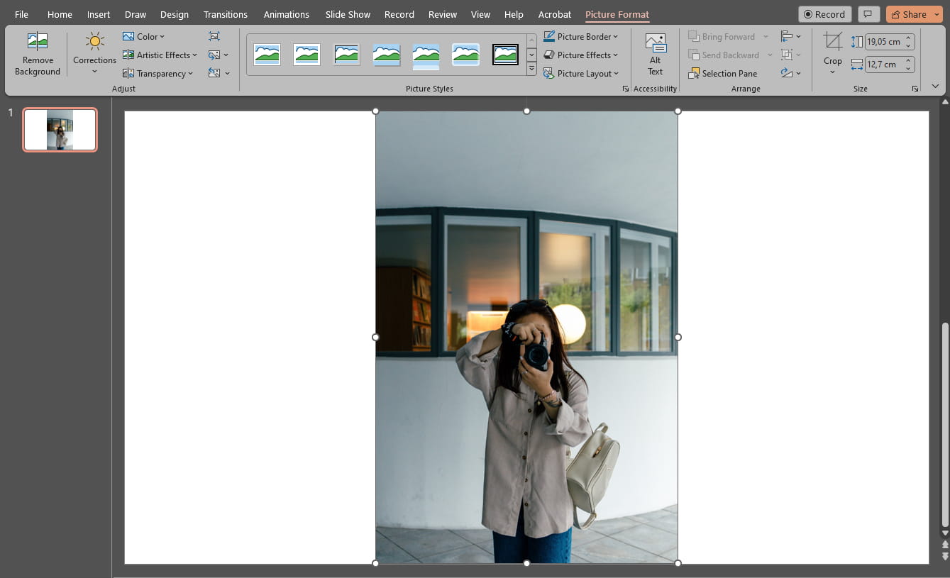 Wählen Sie das Bild in PowerPoint aus