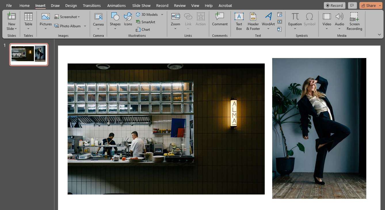 import images in PowerPoint