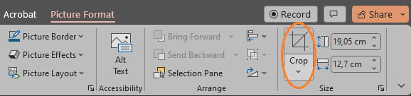 Zuschneiden des Bildes in PowerPoint