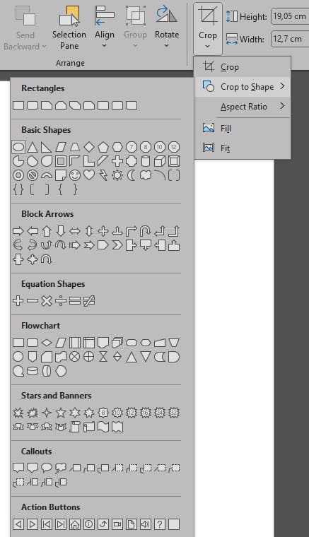 In PowerPoint auf Form zuschneiden