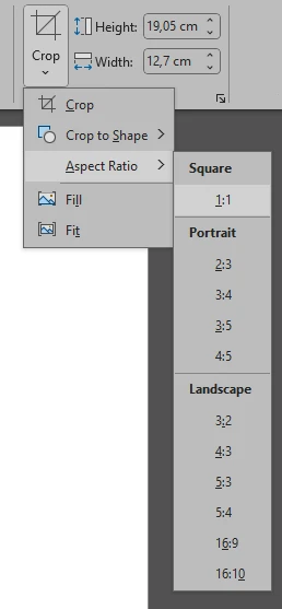 Aspect ratio in PowerPoint
