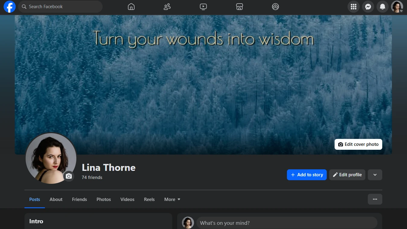 Facebook Cover Photo looks on desktop