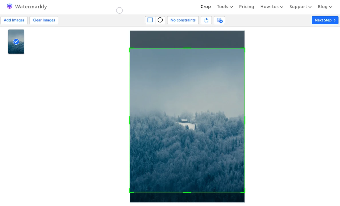 crop image watermarkly