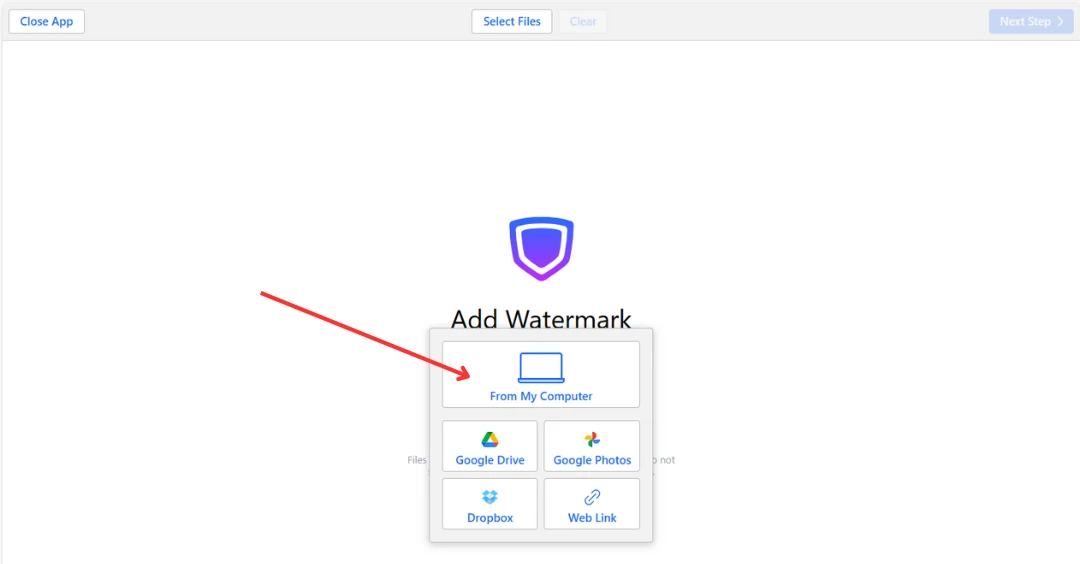 select files from computer