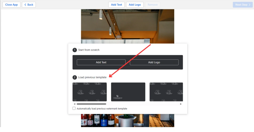 load previous template