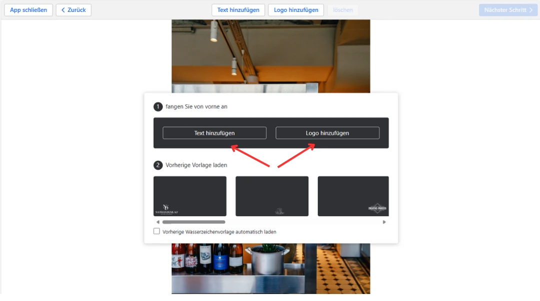 Text oder Logo hinzufügen