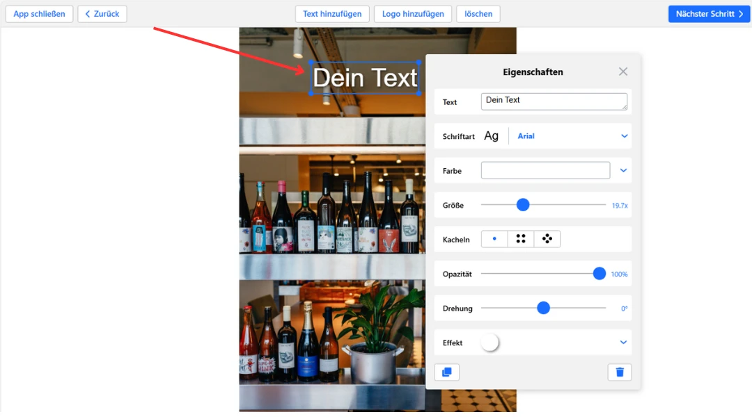 Wasserzeichen auswählen