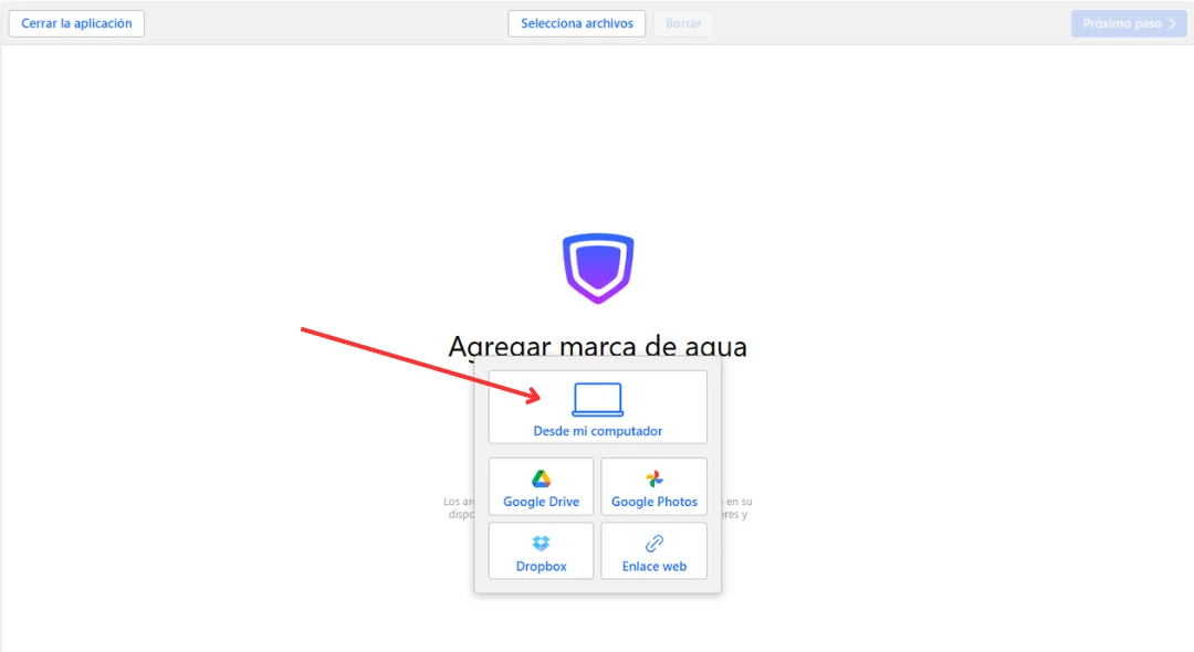 seleccionar archivos desde la computadora