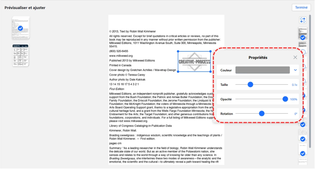 modifier le filigrane sur un PDF