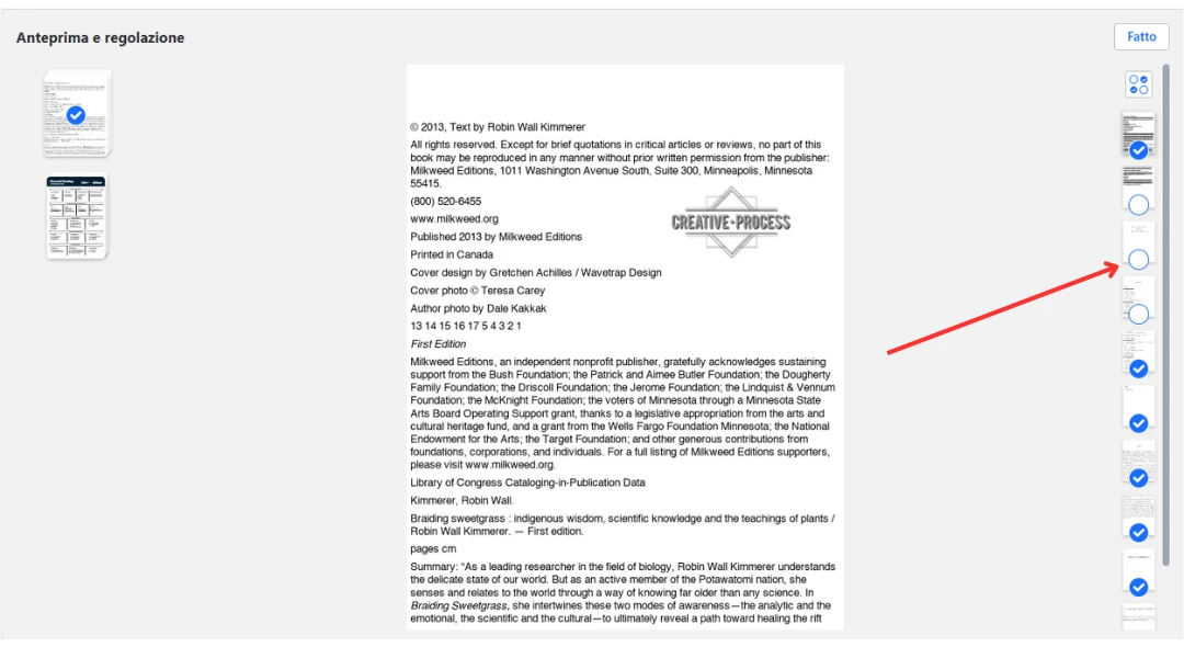 rimuovi la filigrana da pagine specifiche