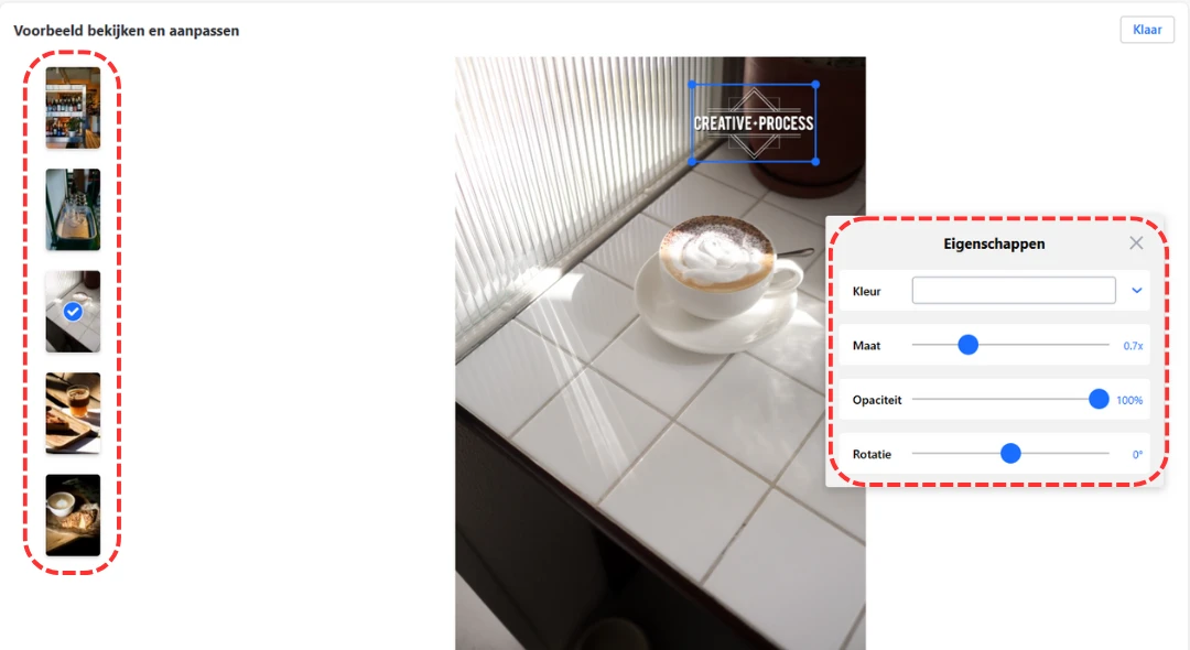 Voorbeeld van watermerk op foto’s