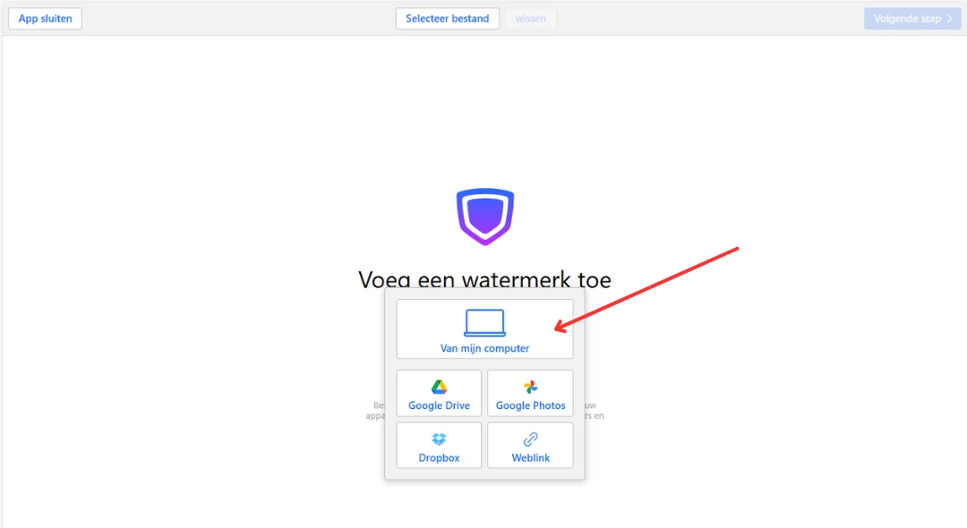 bestanden selecteren vanaf computer