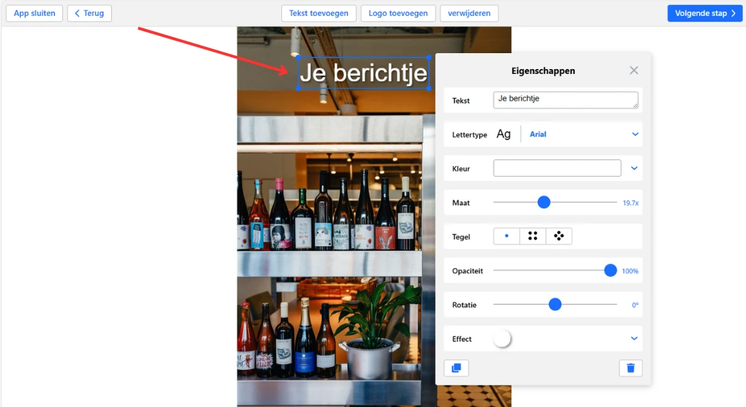 watermerk selecteren