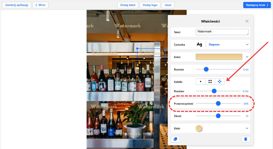 powtarzający się wzór znaku wodnego