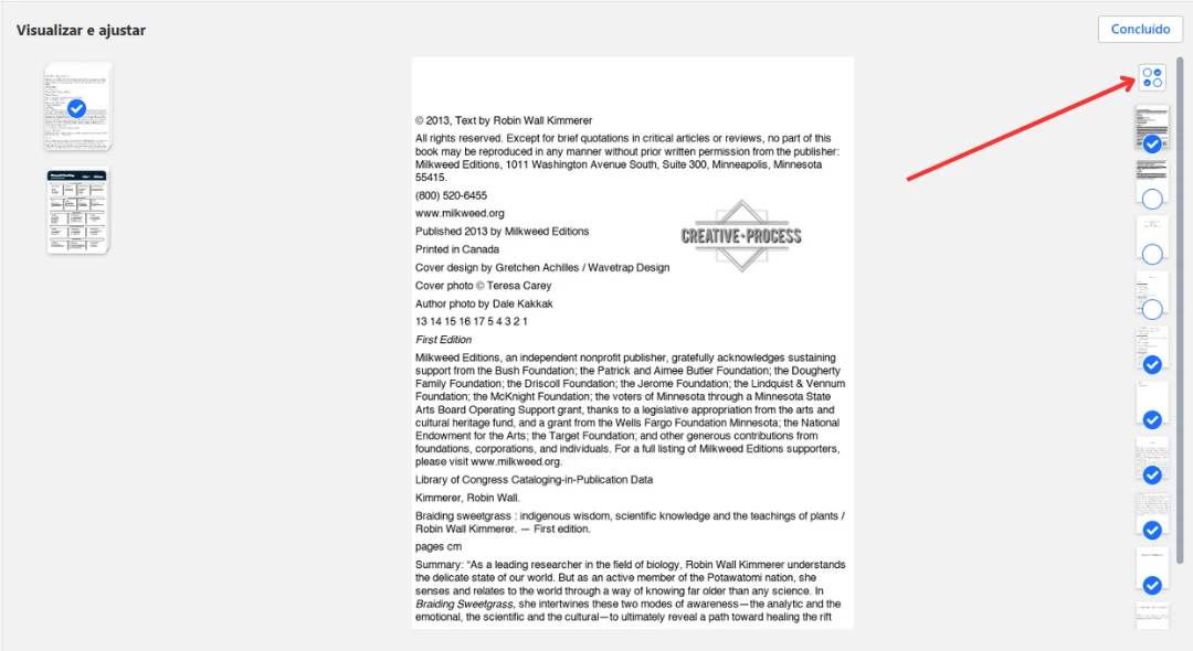 especificar quais páginas proteger com marca d’água