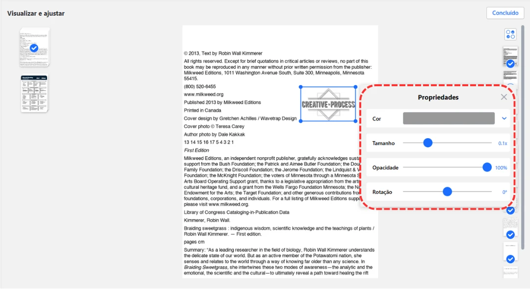 editar marca d’água em PDF