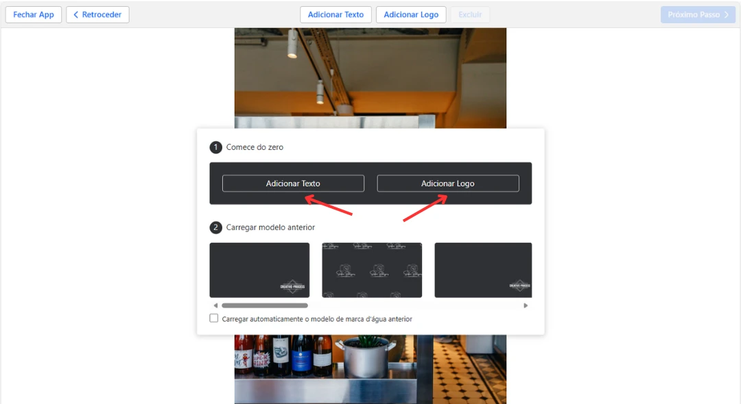 adicionar texto, adicionar logotipo