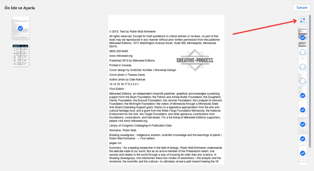 Filigran eklenecek sayfaları seç